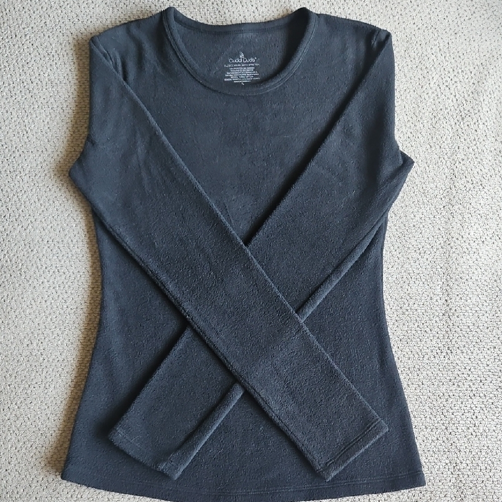 Cuddl Duds Long Sleeve Crew Neck Fleecewear With Stretch